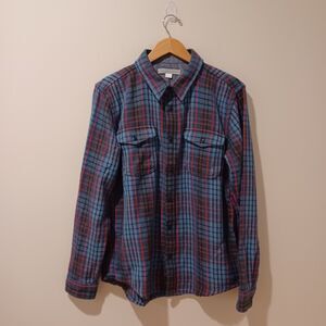 Outerknown Blanket Shirt Flannel Shacket Organic Cotton Plaid Heavyweight Top L